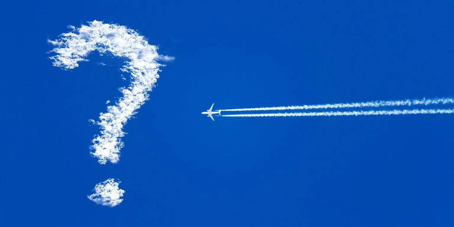 Jet airplane on blue sky